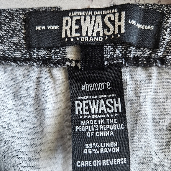 REWASH Black and White Striped Fringe Shorts with Copper Embellishment, Size XL - Picture 6 of 6